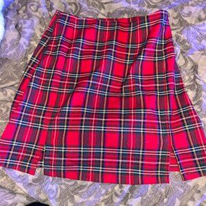 Brandy  Melville plaid red mini skirt